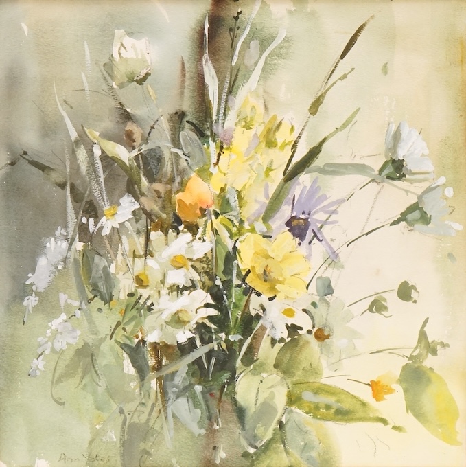 Ann Yates (1897-1992), Still life of flowers, signed, watercolour, 34 x 34cm